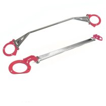 M2 Motorsport - Pink STI Style Front & Rear Strut Brace Pack Impreza New Age 2001-2007 Models.