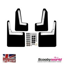 Scoobyworld Mudflaps - Subaru WRX 2008> Hatchback Black - Choice of Logos