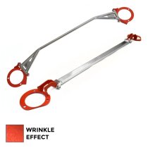 M2 Motorsport - Wrinkle Red STI Style Front & Rear Strut Brace Pack Impreza New Age 2001-2007 Models.