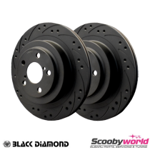 Black Diamond Performance Drilled and Grooved Rear Brake Discs Subaru Impreza WRX 2001-2007 KBD1355COM